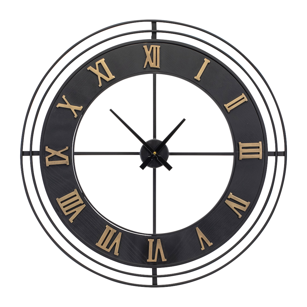 Wall Clock 34"D Iron/MDF 92726 Melrose Showrooms